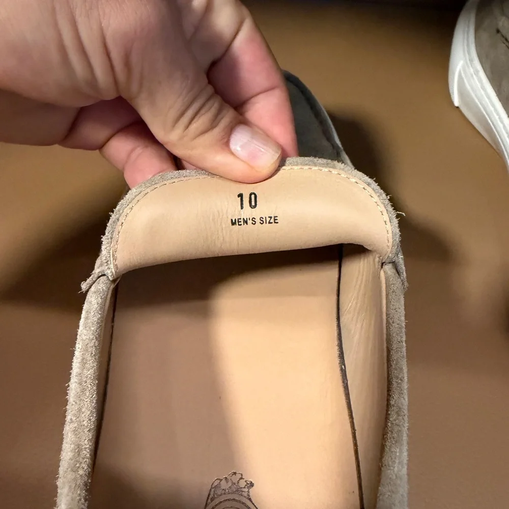 Tod's Taupe Suede Penny Loafers with White Rubber Sole